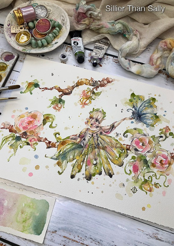 "Fairy and Butterfly" Original Painting