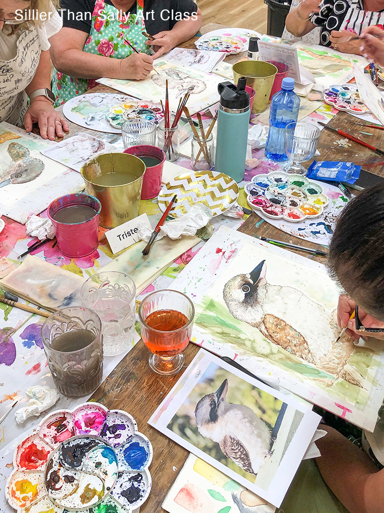 Water Colour Flamingo Art Class