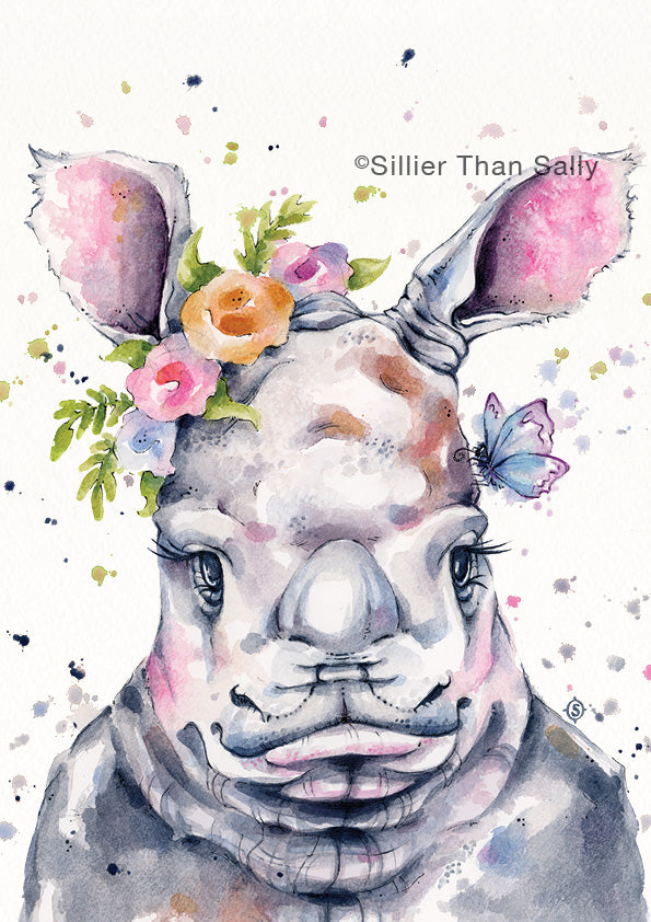 Little Rhino Art Print