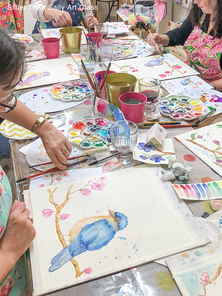 Water Colour Flamingo Art Class