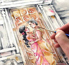 live-watercolour-wedding-painter