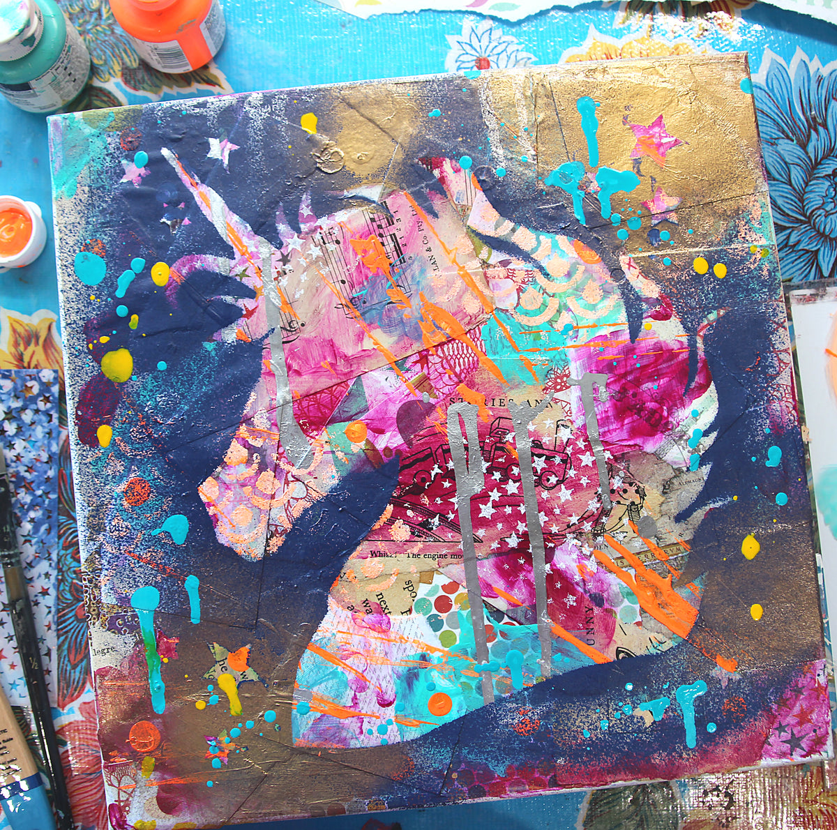 Name Art Mixed Media Day July 19th, Kids School Holiday Art Class