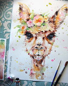 Llama - Water Colour Paint Day