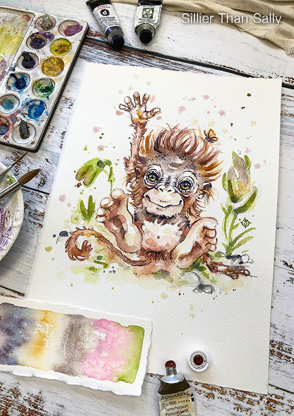 "Sweet Orangutan" Original Painting