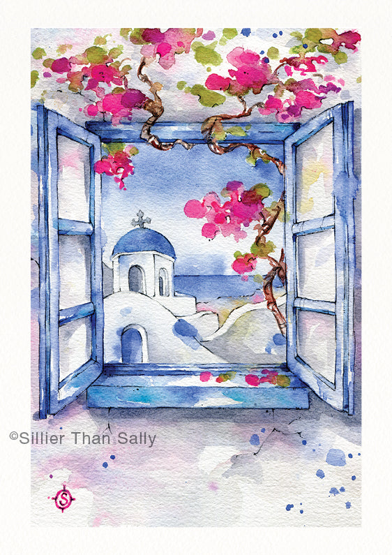 Blue Window Artist Shop Watercolour Art Prints Australia | Vibrant Window Art – Sillier ...