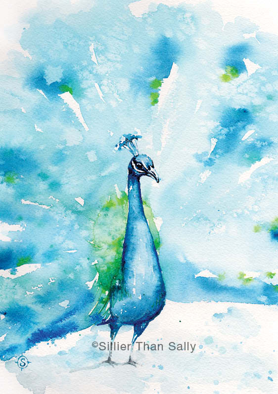 Peacock Oil Pastel Painting - Tamara Jaeger Fine Art